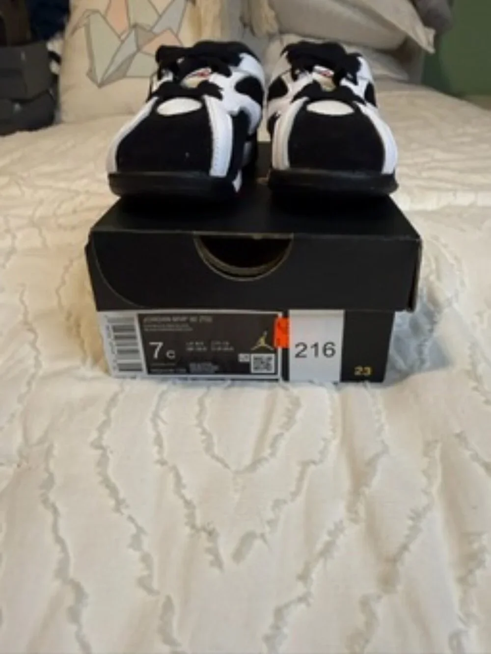 Kids size 7c Brand New In The Box Jordan MVP 92 Color White/Gym Red-Black